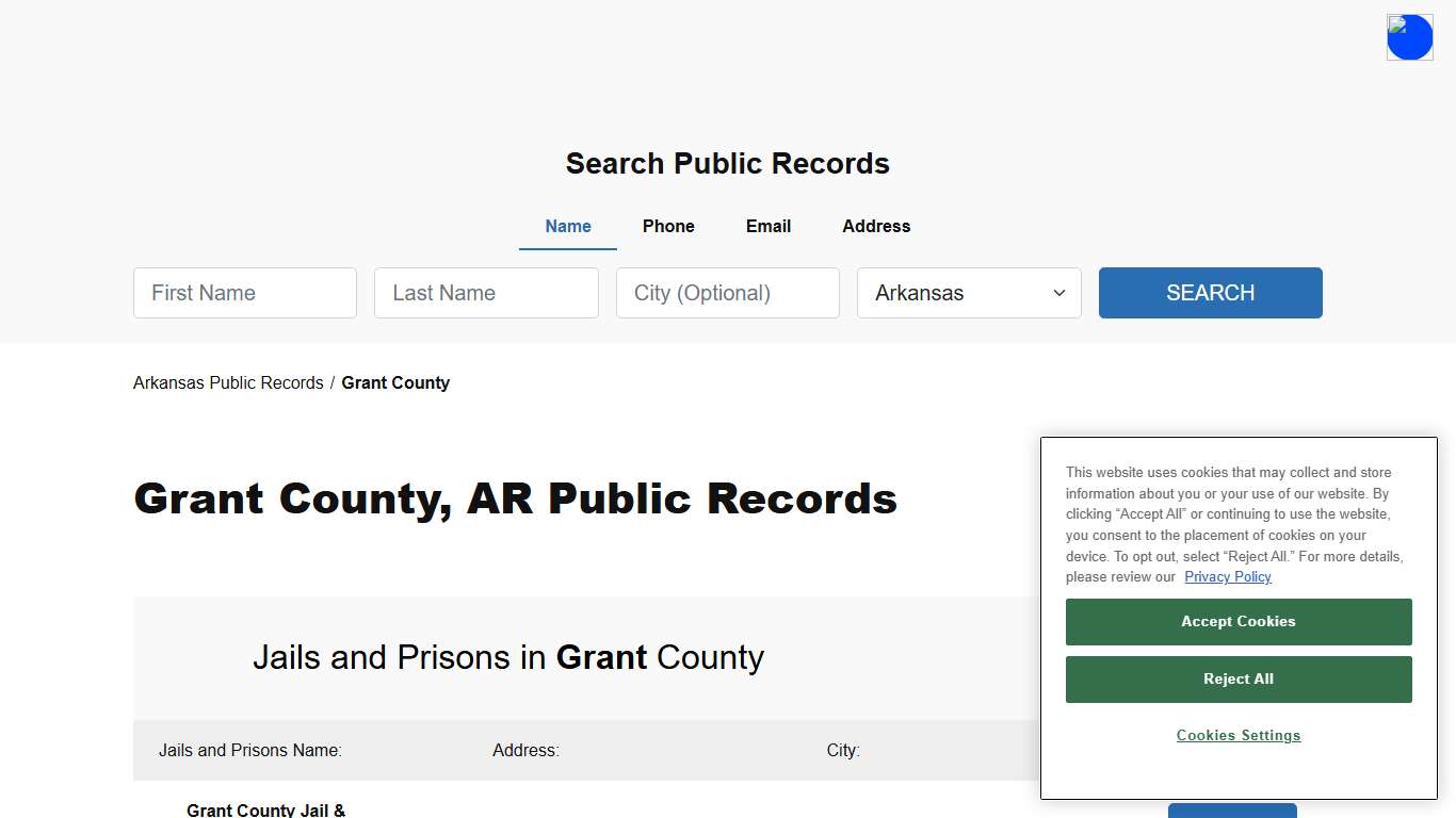 Grant County, AR Public Court, Arrest and Inmate Records - ThePublicIndex