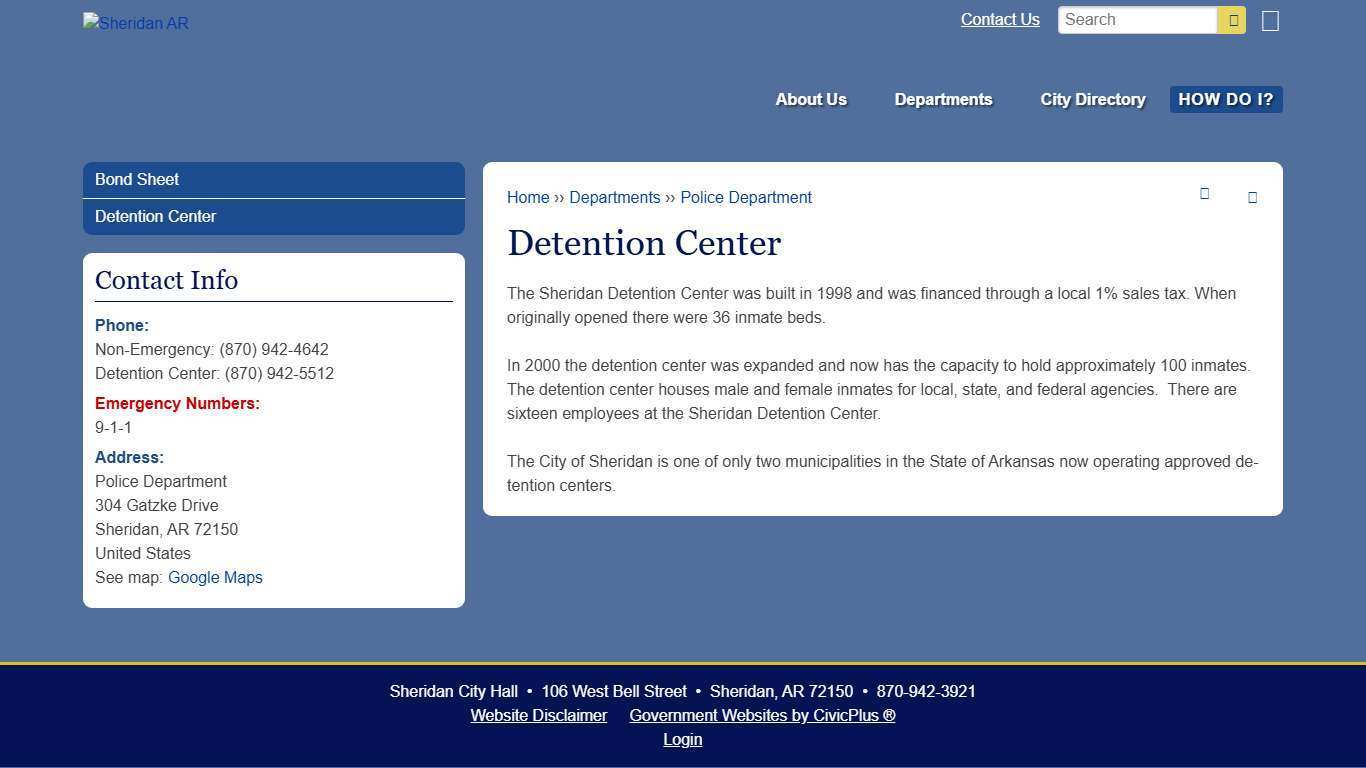 Detention Center | Sheridan AR