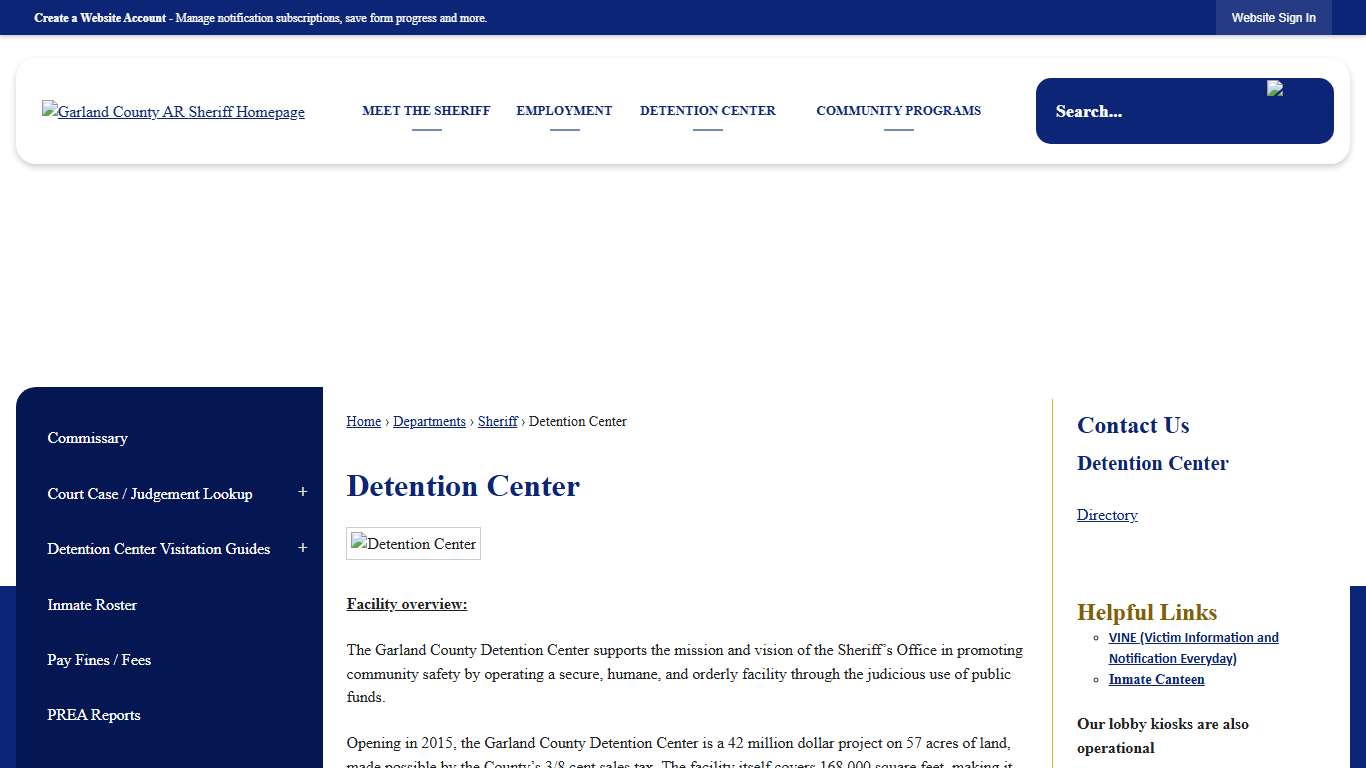 Detention Center | Garland County, AR